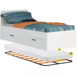 Pack cama individual ORFELIN + estrado + colchões ECOROLL - Packs Camas Individuais