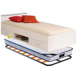 Pack cama ROMEO 90x200cm + estrado + colchão SPRING ROLLER - Packs Camas Individuais