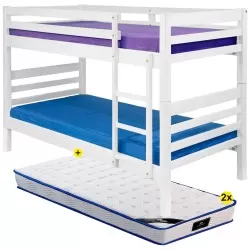 Pack beliche Twin Twin HOLIDAYS 90x190cm + 2 colchões SPRING ROLLER - Packs Camas Individuais