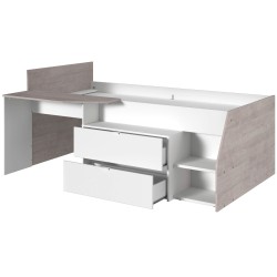 MILKY bed with 2 drawers and 1 desk - Individual Beds