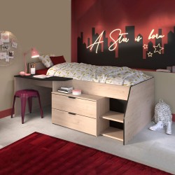 MILKY bed with 2 drawers and 1 desk - Individual Beds