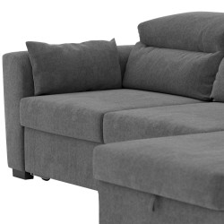 Sofá chaise longue TITO - cinzento