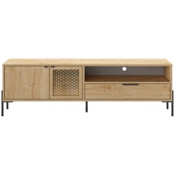 Móvel TV INCA com 2 portas e 1 gaveta - Carvalho e Preto