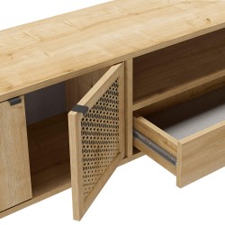 Móvel TV INCA com 2 portas e 1 gaveta - Carvalho e Preto Móvel TV INCA com 2 portas e 1 gaveta - Carvalho e Preto