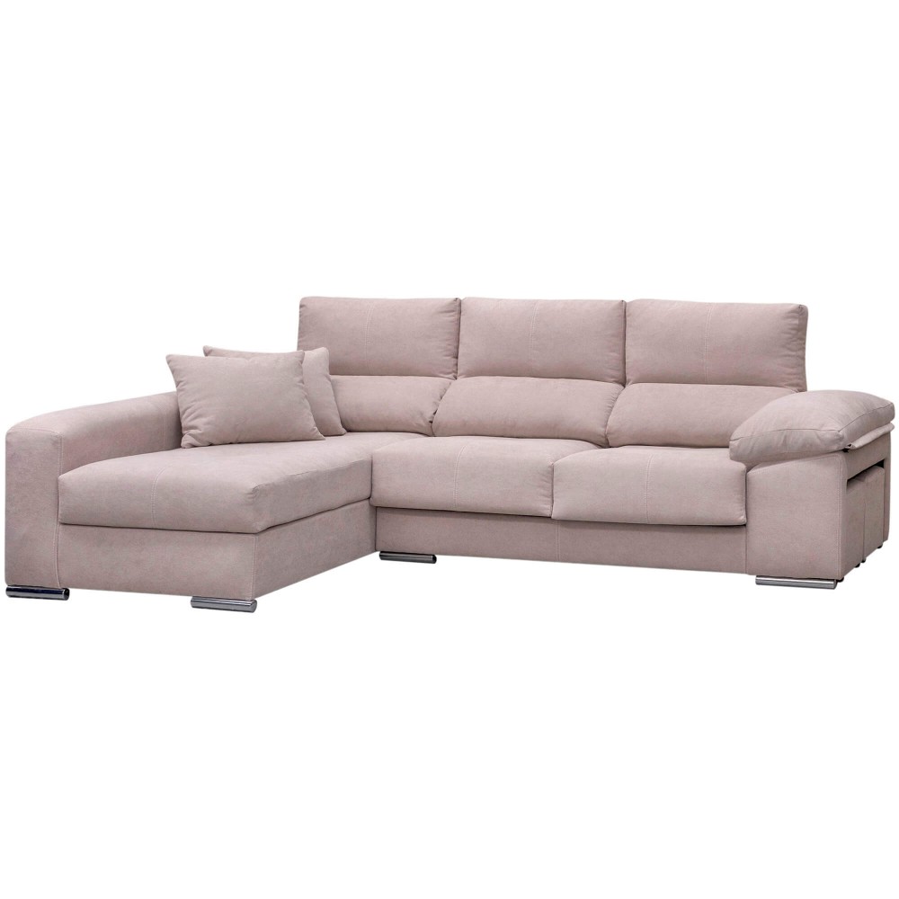 Sofá chaise longue FAUSTO com pouf