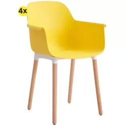 Pack 4 cadeiras LOLITA (amarelo) - Packs de Cadeiras