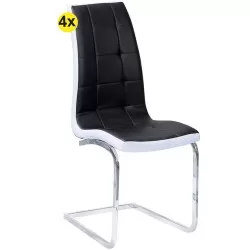 Pack 4 cadeiras LUCAS II (preto e branco) - Packs de Cadeiras
