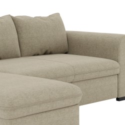 Sofá chaise longue ASTY - bege escuro