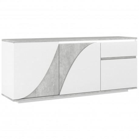 Aparador GOYA - Branco Brilho e Cinzento