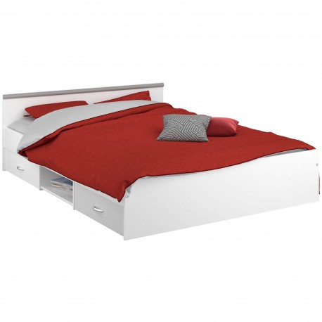 Cama de casal NASHVILLE - branco