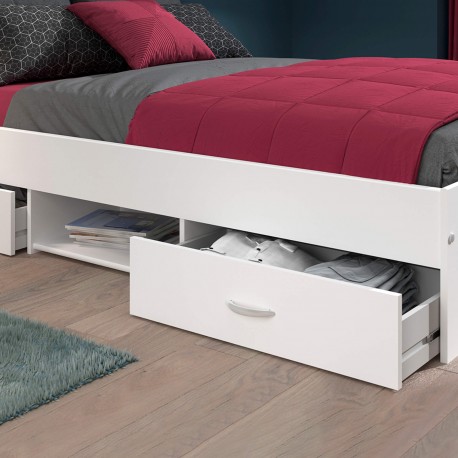 Cama NASHVILLE c/ 2 Gavetas 140x190cm - Double Beds