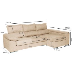 Chaise Longue sofa with 2 PRATA baths - Sofas with Chaise Longue