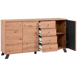 Aparador MEDAN - carvalho artesanato e antracite Aparador MEDAN - carvalho artesanato e antracite