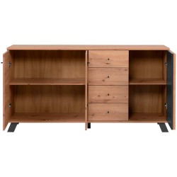 Aparador MEDAN - carvalho artesanato e antracite Aparador MEDAN - carvalho artesanato e antracite