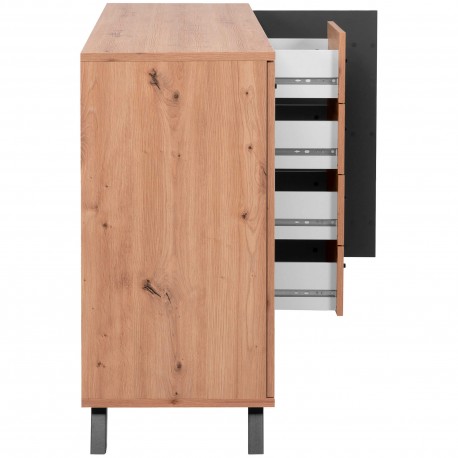 Aparador MEDAN - carvalho artesanato e antracite Aparador MEDAN - carvalho artesanato e antracite