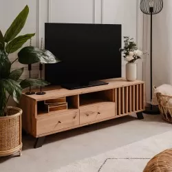 Móvel TV MEDAN - carvalho artesanato e antracite