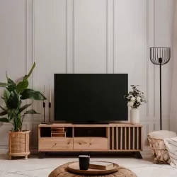 Móvel TV MEDAN - carvalho artesanato e antracite