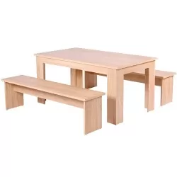 Set table and 2 benches MUNICH - Dining Tables
