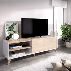 Móvel TV GLASGOW - branco e natura