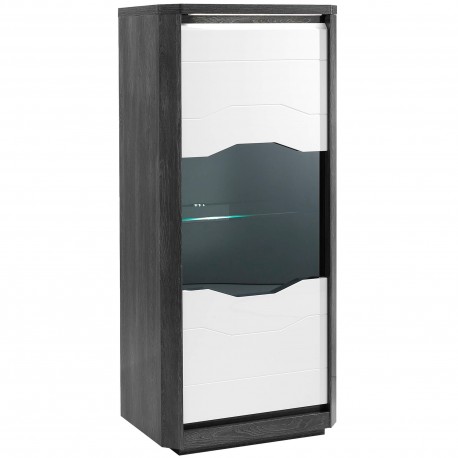 Vitrine MATERA - branco e carvalho cinza