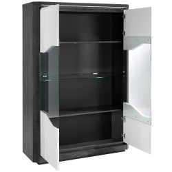 Vitrine MATERA - branco e carvalho cinza
