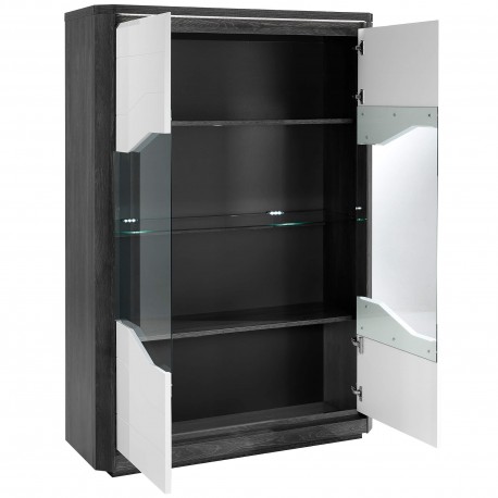 Vitrine MATERA - branco e carvalho cinza