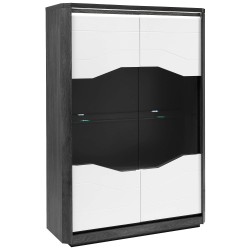 Vitrine MATERA - branco e carvalho cinza
