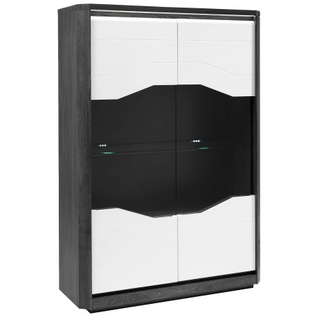 Vitrine MATERA - branco e carvalho cinza