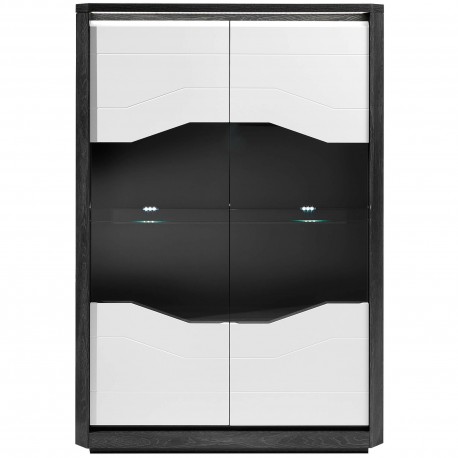 Vitrine MATERA - branco e carvalho cinza