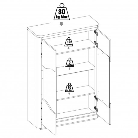 Vitrine MATERA 2 portas