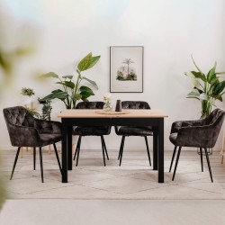 Mesa extensível COBURG (120-160cm) - Preto e Carvalho Artesanato Mesa extensível COBURG (120-160cm) - Preto e Carvalho Artesanato