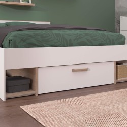 Cama de casal DREAM - branco e carvalho Cama de casal DREAM - branco e carvalho