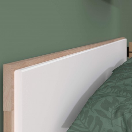 Cama de casal DREAM - branco e carvalho Cama de casal DREAM - branco e carvalho