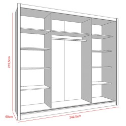 Roupeiro NAVARA (240cm) - Roupeiros com Portas de Correr