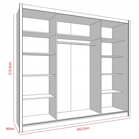 Sliding Doors with NAVARA Mirror - Closet with Running Doors