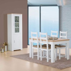 Vitrine FLORENÇA com 1 porta - Branco e Carvalho - Branco e Carvalho Vitrine FLORENÇA com 1 porta - Branco e Carvalho - Branco e Carvalho