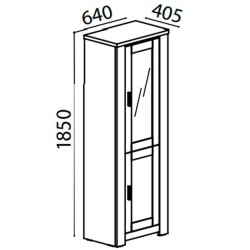 Vitrine FLORENÇA com 1 porta - Branco e Carvalho - Branco e Carvalho Vitrine FLORENÇA com 1 porta - Branco e Carvalho - Branco e Carvalho