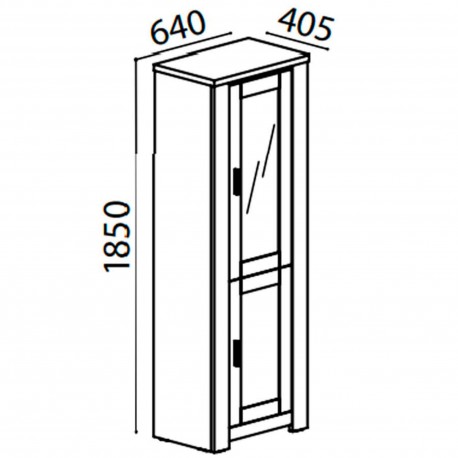 Vitrine FLORENÇA com 1 porta - Branco e Carvalho - Branco e Carvalho Vitrine FLORENÇA com 1 porta - Branco e Carvalho - Branco e Carvalho
