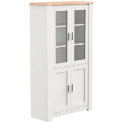 Vitrine FLORENÇA com 2 portas - branco e carvalho