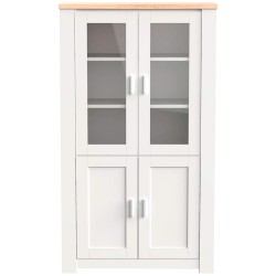 Vitrine FLORENÇA com 2 portas - branco e carvalho
