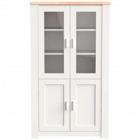 Vitrine FLORENÇA com 2 portas - branco e carvalho