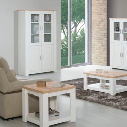 Vitrine FLORENÇA com 2 portas - branco e carvalho