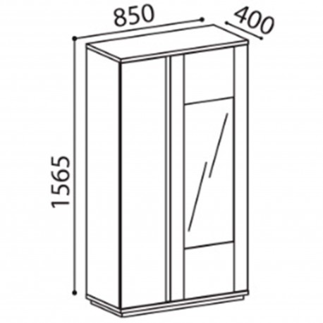 Vitrine CHIADO com 2 portas - branco e carvalho Vitrine CHIADO com 2 portas - branco e carvalho