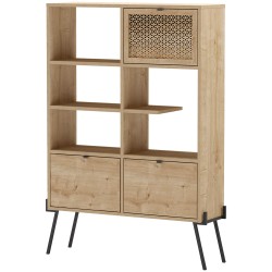 Estante EVAN com 3 portas - Carvalho e Preto Estante EVAN com 3 portas - Carvalho e Preto