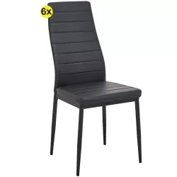 Pack 6 cadeiras ZARA II (preto) - Packs de Cadeiras