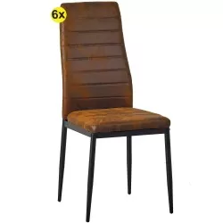 Pack 6 cadeiras ZARA II (castanho vintage) - Packs de Cadeiras