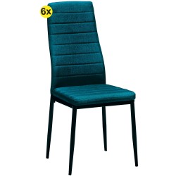Pack of 6 Chairs ZARA II (Blue Fabric) - Chair Packs