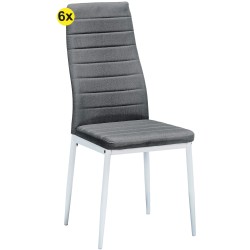 ZARA II Chair set of 6 (Grey Fabric) - Chair Packs