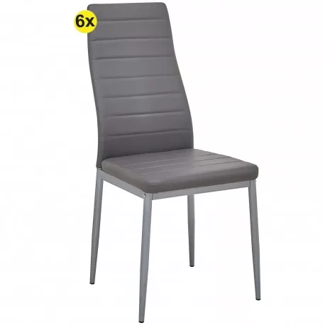Pack 6 cadeiras ZARA II (cinzento) - Packs de Cadeiras