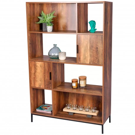 Estante JOYA com 2 portas - Nogueira